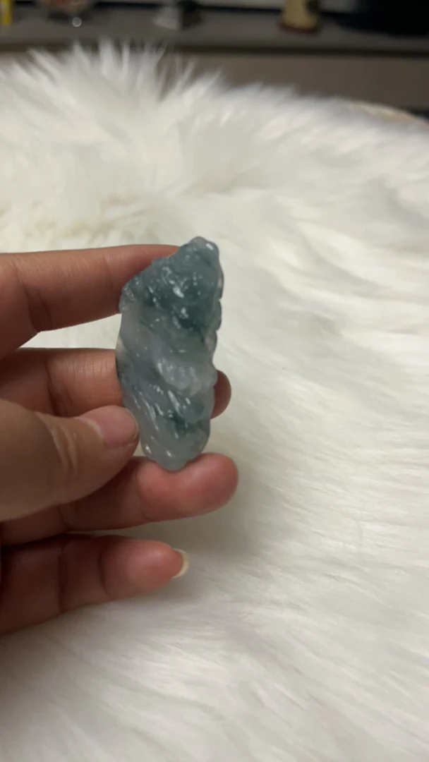 缅甸翡翠冰飘蓝花龙