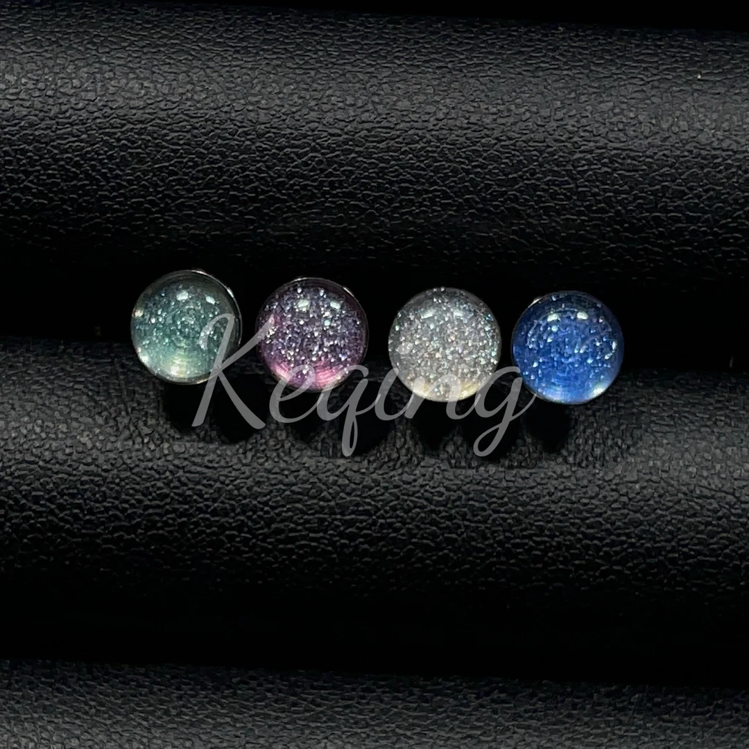 舌钉星海 钛钢滴油爆闪舌钉唇钉气质外螺纹舌环甜酷潮流穿刺饰品