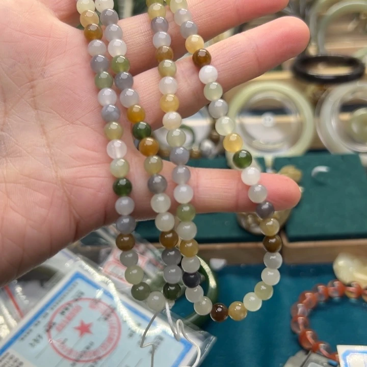 和田玉颈饰未镶嵌108卡6多宝