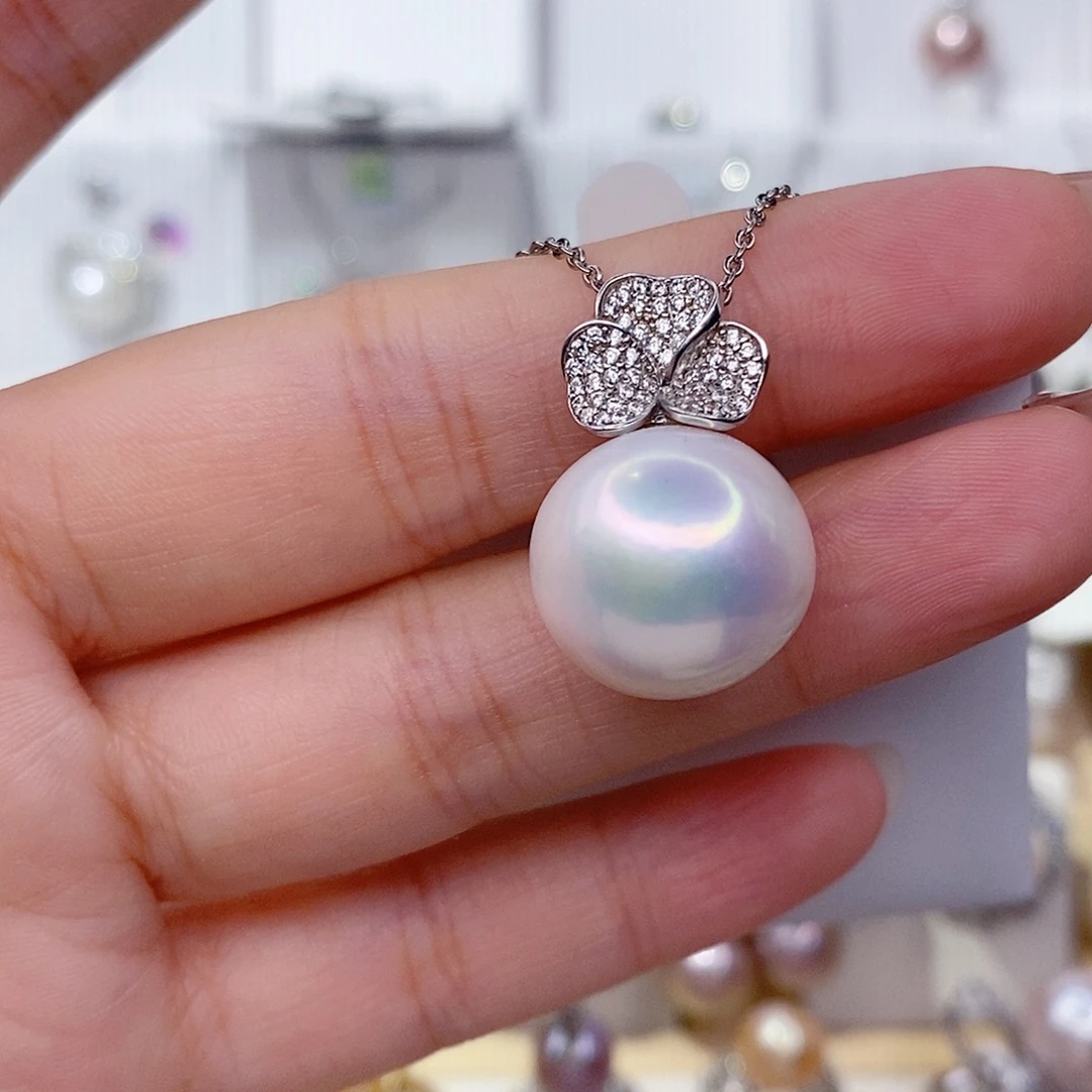 粉***间吊坠(赠链)银S925镶嵌淡水珍珠