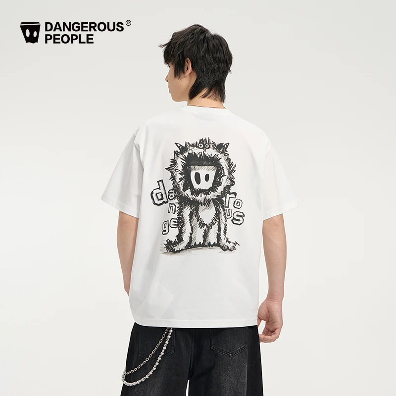Dangerouspeople薛之谦dsp索罗娜凉感T恤趣味手绘小D圆领休闲短袖