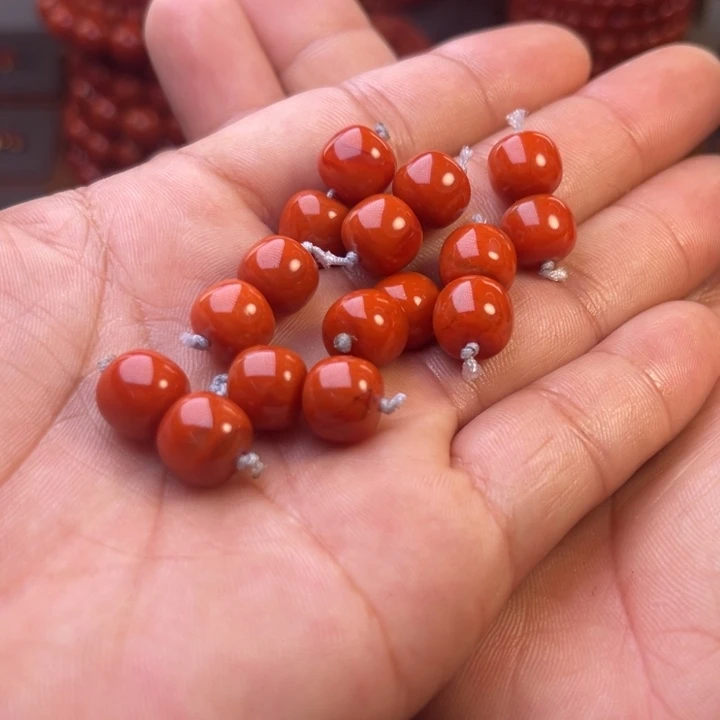 南红玛瑙未镶嵌川料精工老型对珠卡10➕多样性发货其一