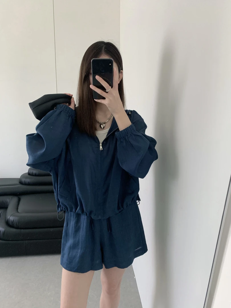 韩系休闲运动套装女夏季连帽显瘦防晒套装