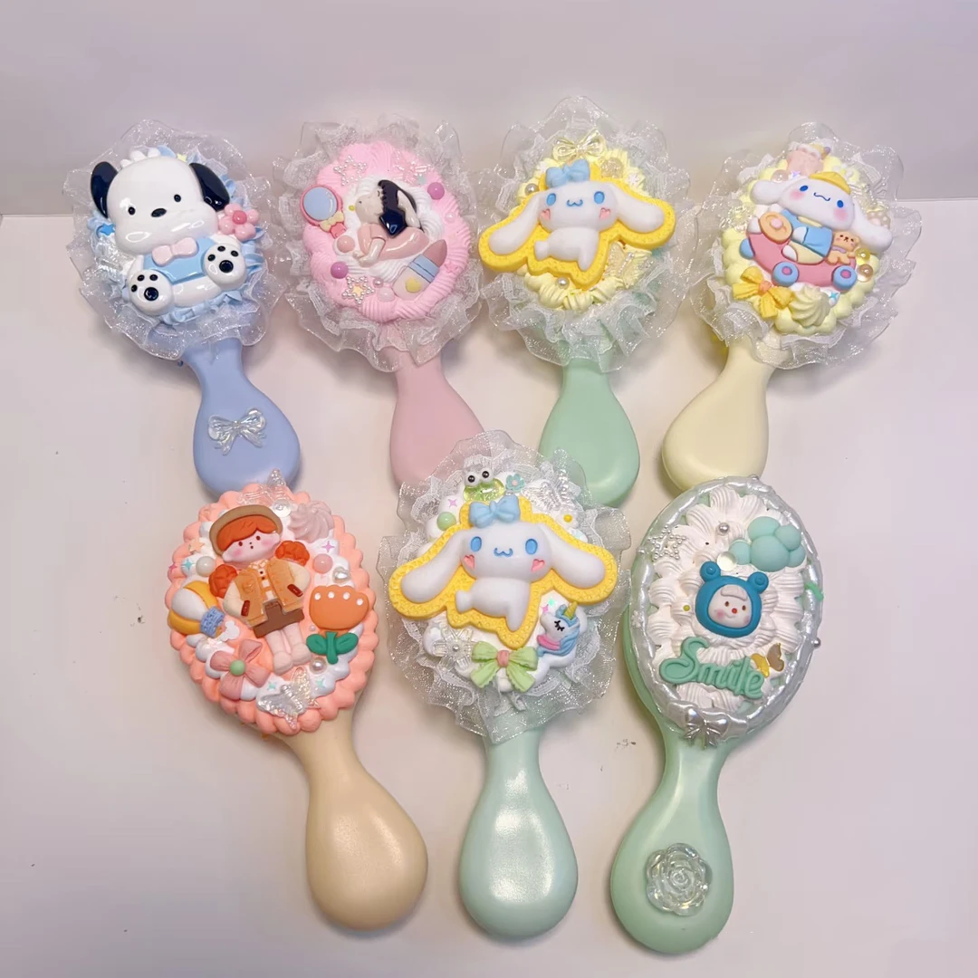 按摩梳发梳气垫梳便携式可爱小号女孩手工原创设计女童甜美卡通