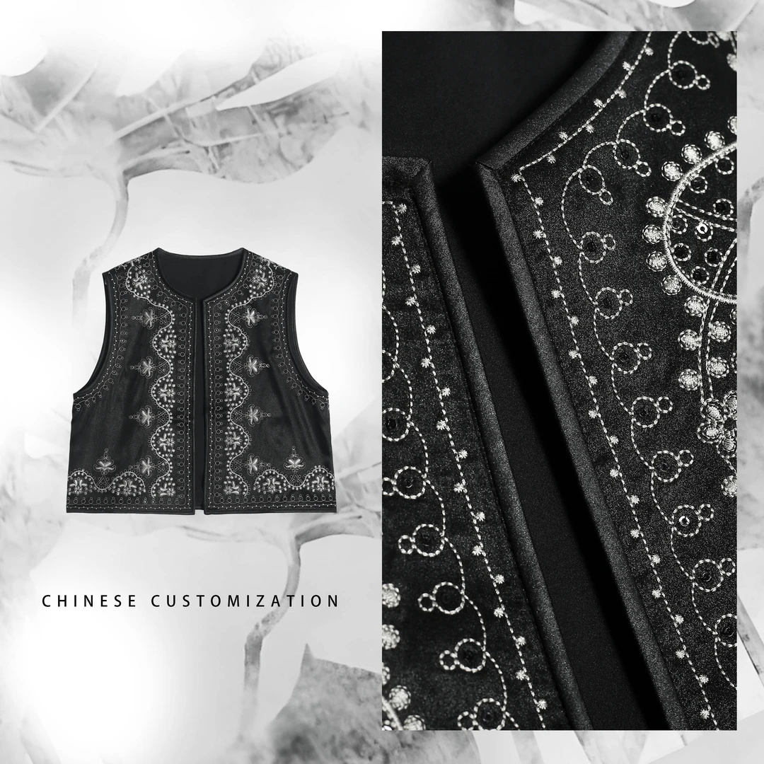 【独调】 满分桑蚕丝 国风马甲上衣W2308