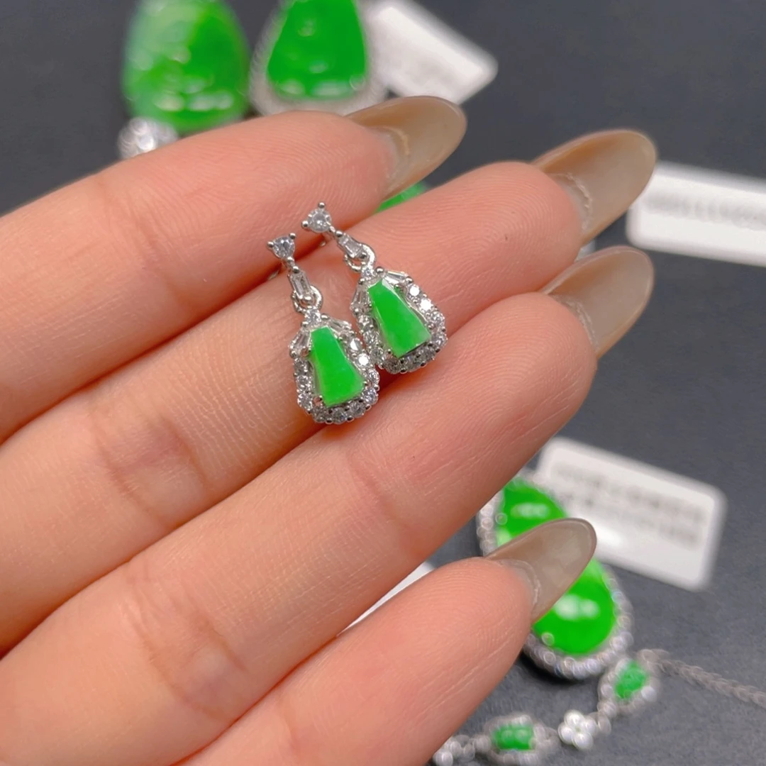 翡翠银S925镶嵌吊坠(不含链)