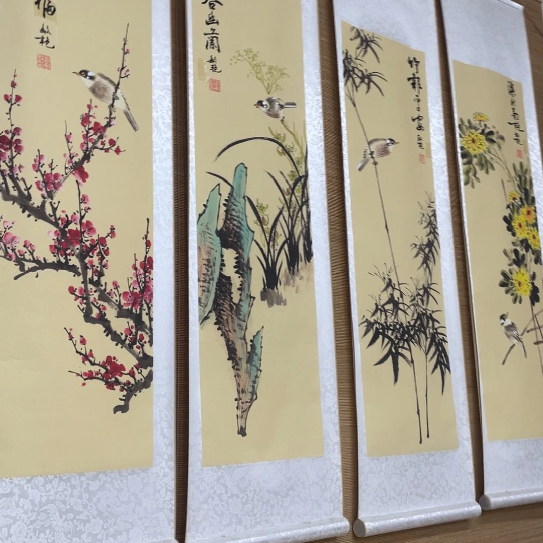 国画手绘带装裱和运险w