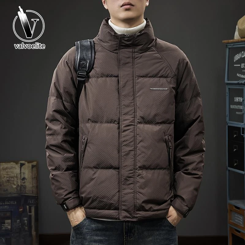 VALVOELITE冬季防风防寒羽绒服男加厚保暖宽松大码立领休闲外套潮