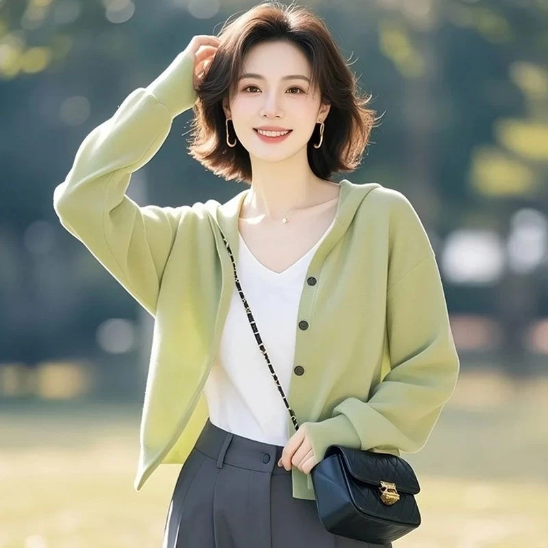 开衫连帽卫衣女宽松2025春秋新款洋气减龄女士休闲外套女上衣