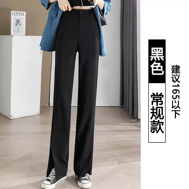 西装直筒裤休闲裤斜开叉610
