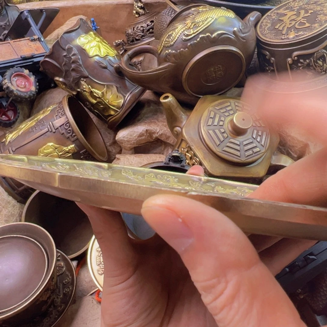 定制紫金风磨铜九龙盘