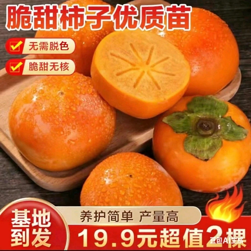 【2棵】基地直发脆甜柿子苗南北方盆栽地栽均可养护简单