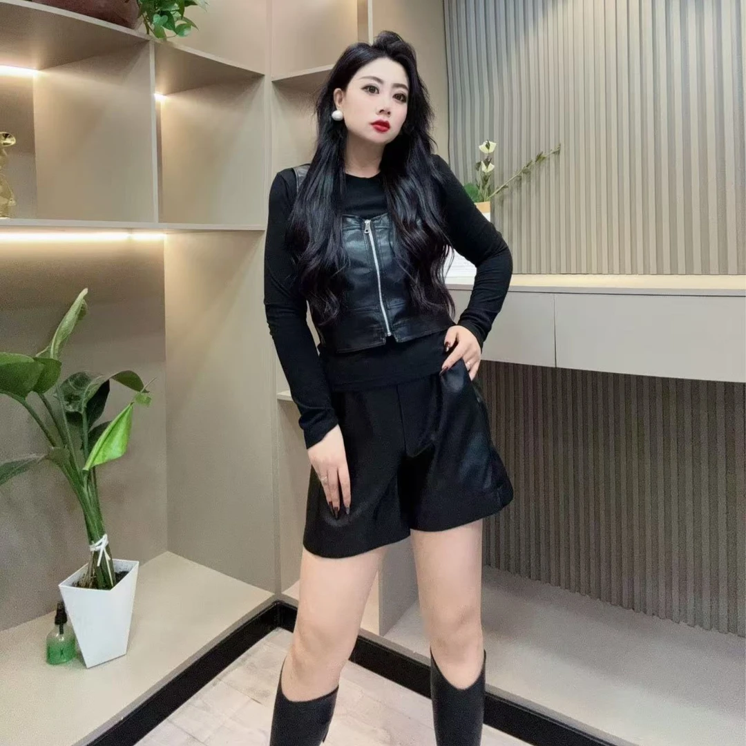 早春洋气小衫-甜 3609气质拼接假两件潮流显瘦款胖MM大码女装新款