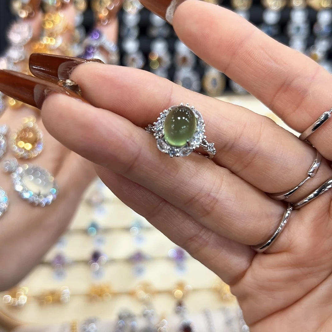 水晶金色拖不保色介意慎拍银托不掉色银S925镶嵌仙**子