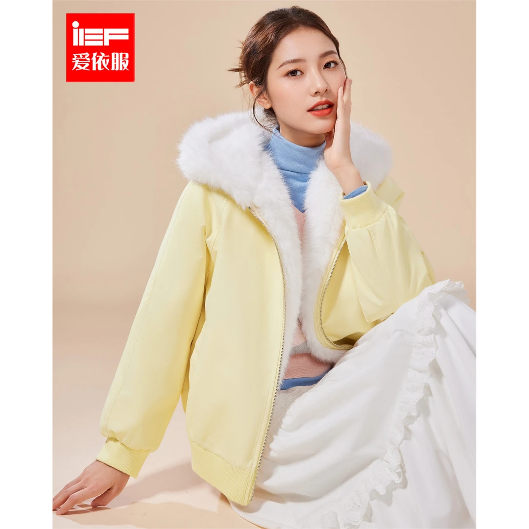 IEF/爱依服2025冬季新款韩版时尚休闲加绒加厚保暖通勤百搭外套
