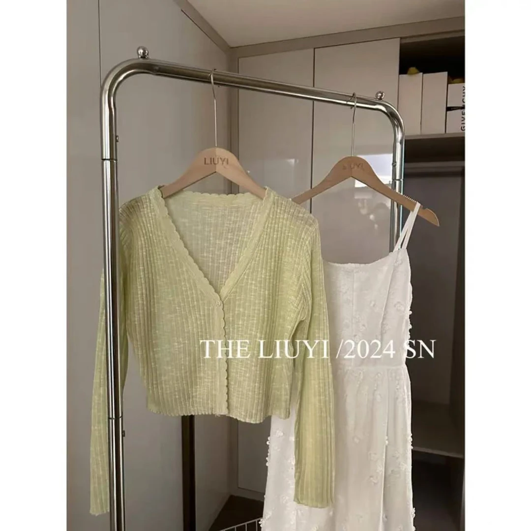 【LIUYI】冰爽开衫~冰丝针织上衣外套45155