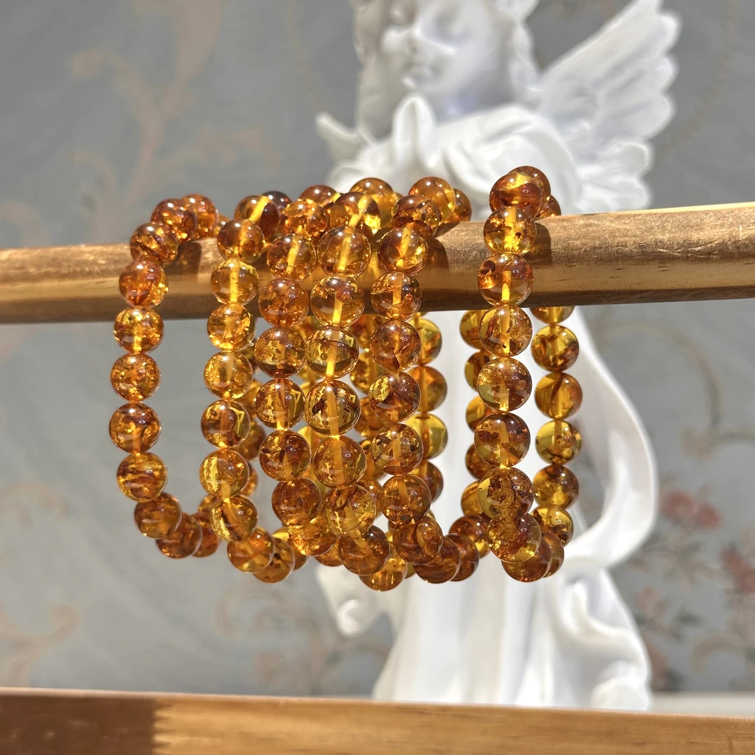 天然花珀手串 多样性发其一H160