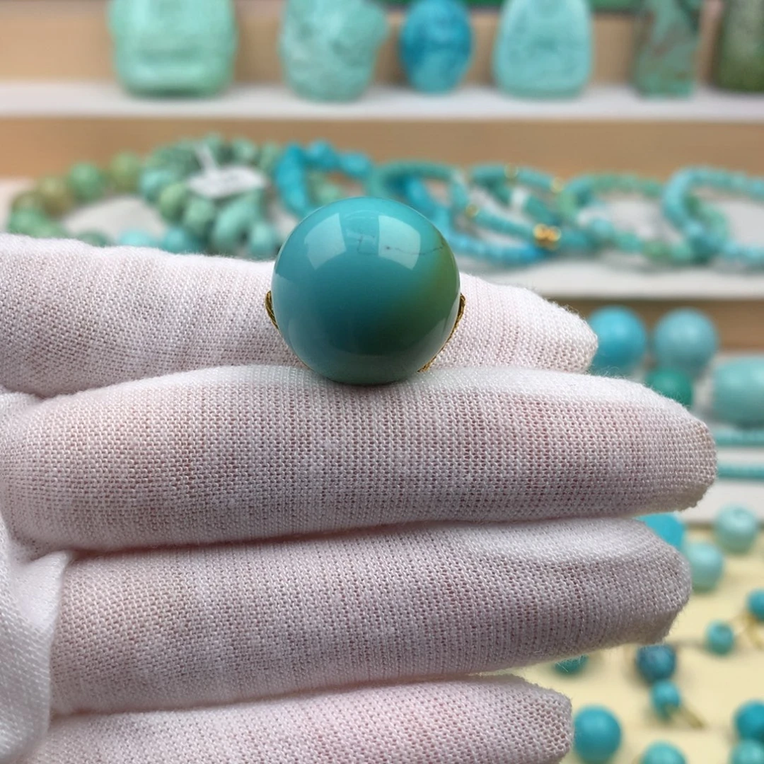 未镶嵌绿松石珠宝奇石19.6mm