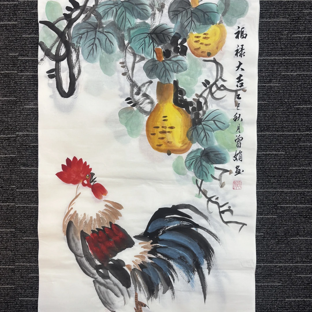 三尺葫芦鸡和牡丹
