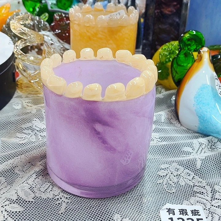 紫豆杯 家悦琉璃工艺品不完美