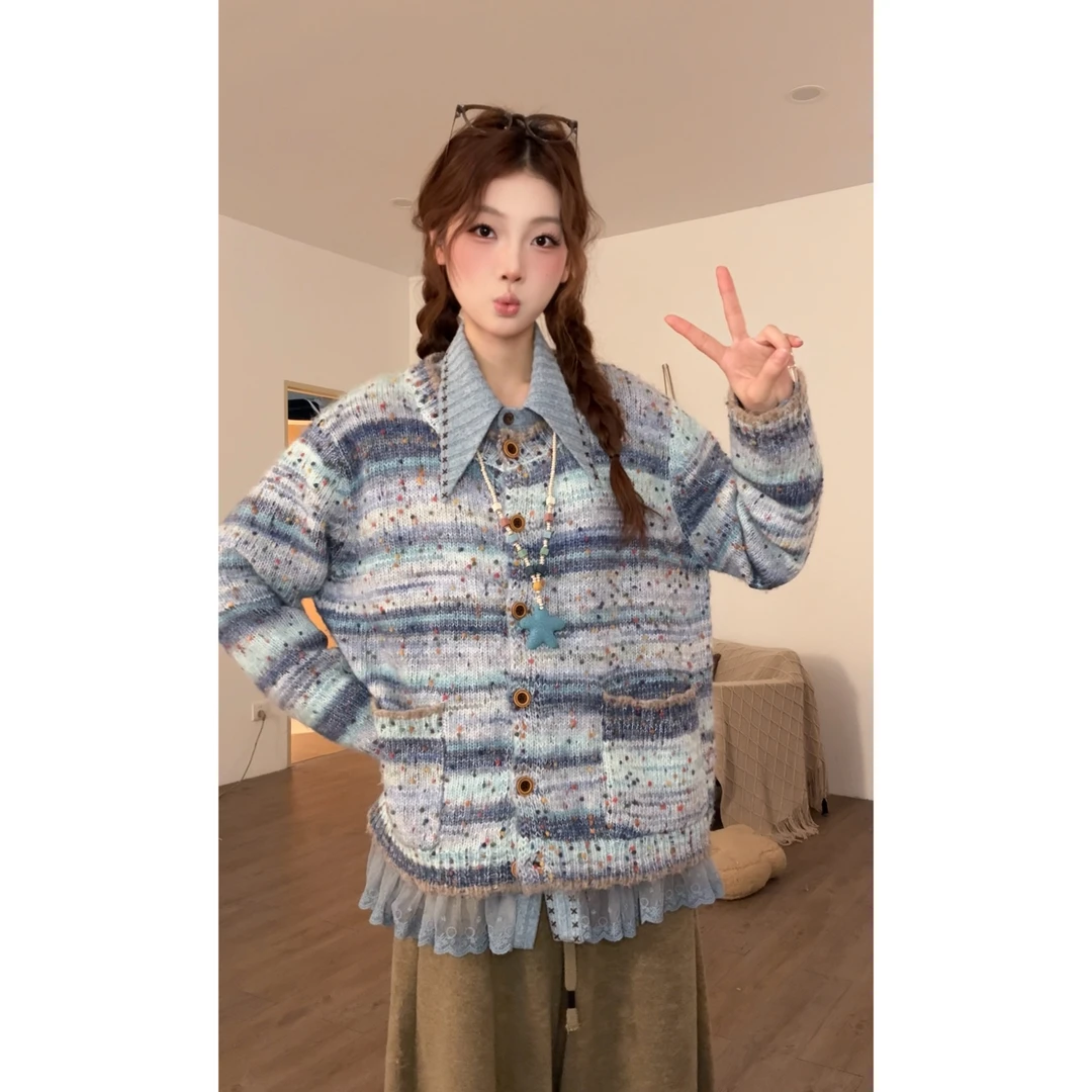VGVL毛衣【海底世界】秋冬季新款加厚重工彩点针织毛衣50237