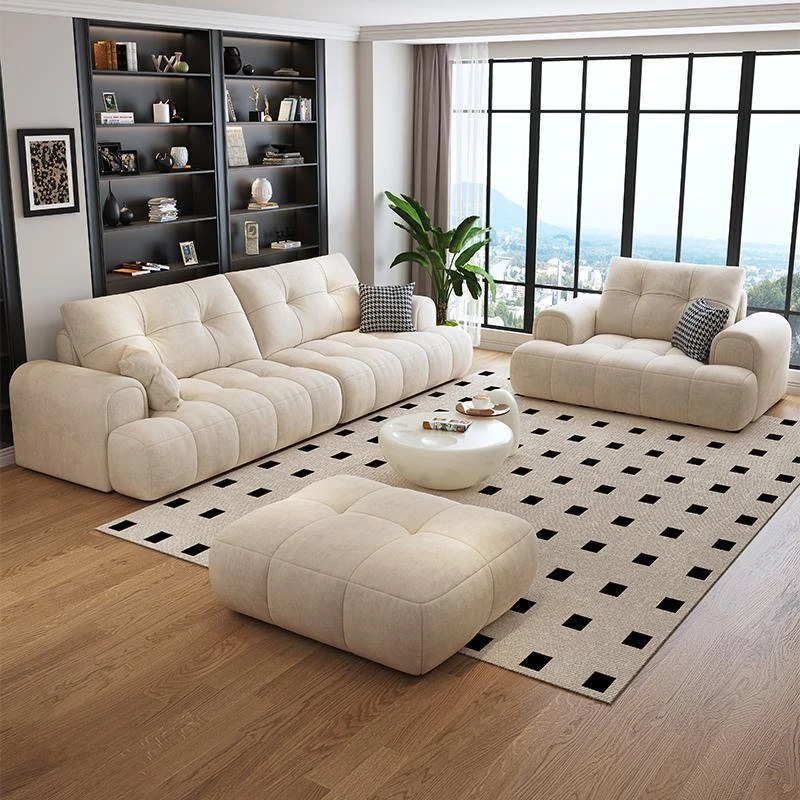 设计师款泡芙奶油风布艺小户型家用沙发客厅家用2025年新款爆款