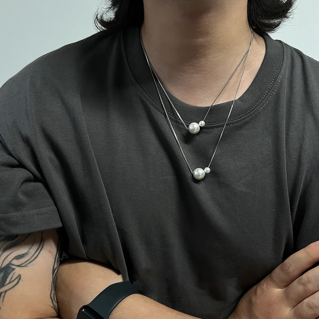 合金项链 F1同款珠珠坠链锁骨链男女情侣款颈链时尚小众潮流配饰