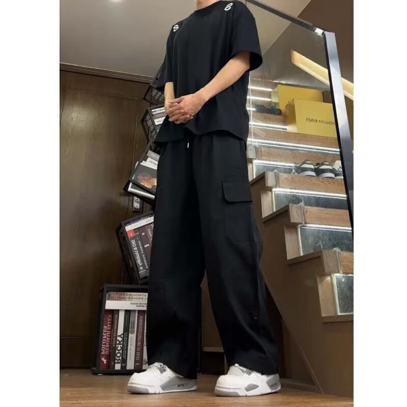 7131美式复古高街工装裤男直筒休闲阔腿裤时尚潮流ins长裤