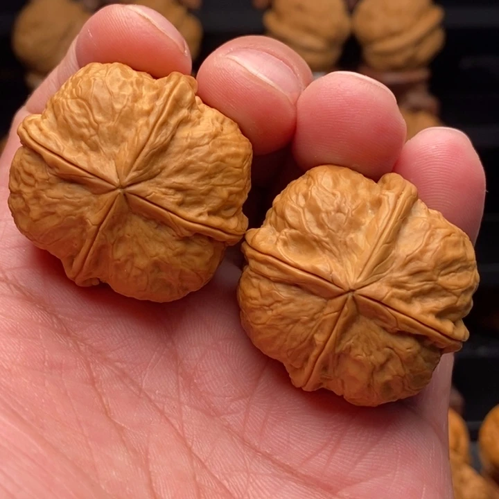 文玩核桃把件6蟒纹四棱39.5尺