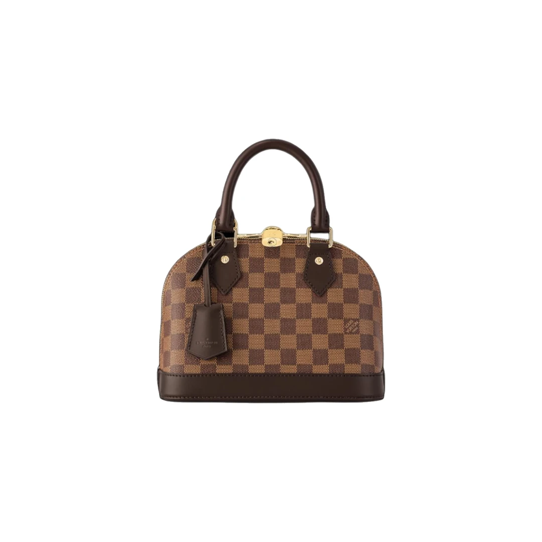 99新 LouisVuitton/路易威登 壹所奢品/lv贝壳bb棋盘格手提斜跨包