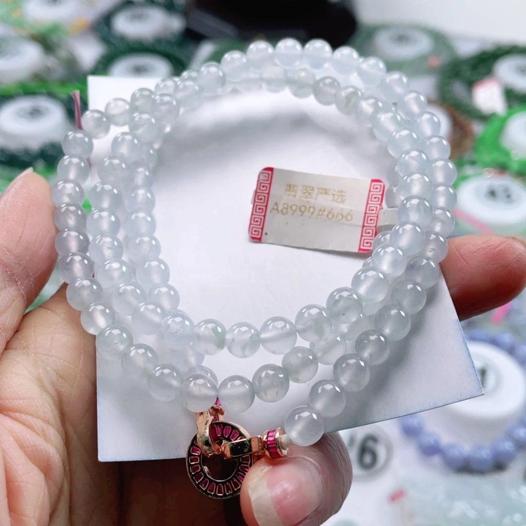 翡翠手链未镶嵌天然翡翠项链6mm