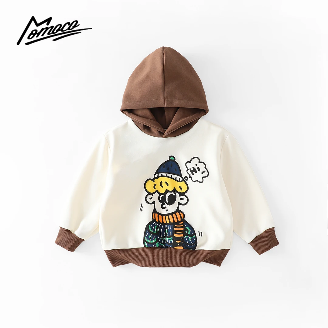 MOMOCO男童春秋新款时尚卡通印花连帽卫衣休闲长袖77180232002