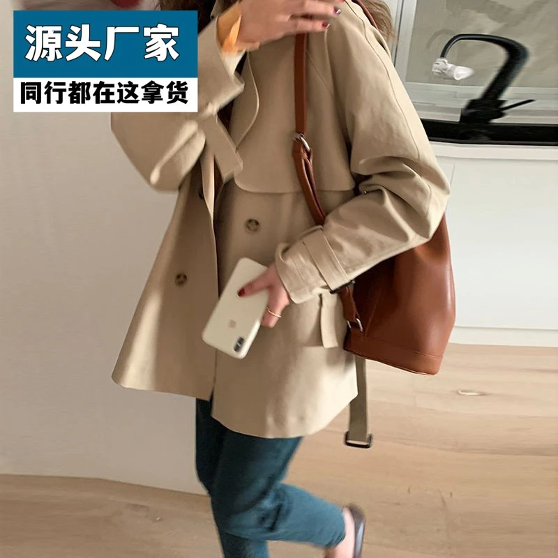 梵乐芬小个子风衣外套女短款2025年新款韩版春秋季女士英伦风气质