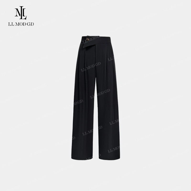 LL·MOD·GD【苏苏】小三角  复古收腰西装裤梨型手工捏褶裤YL-260166