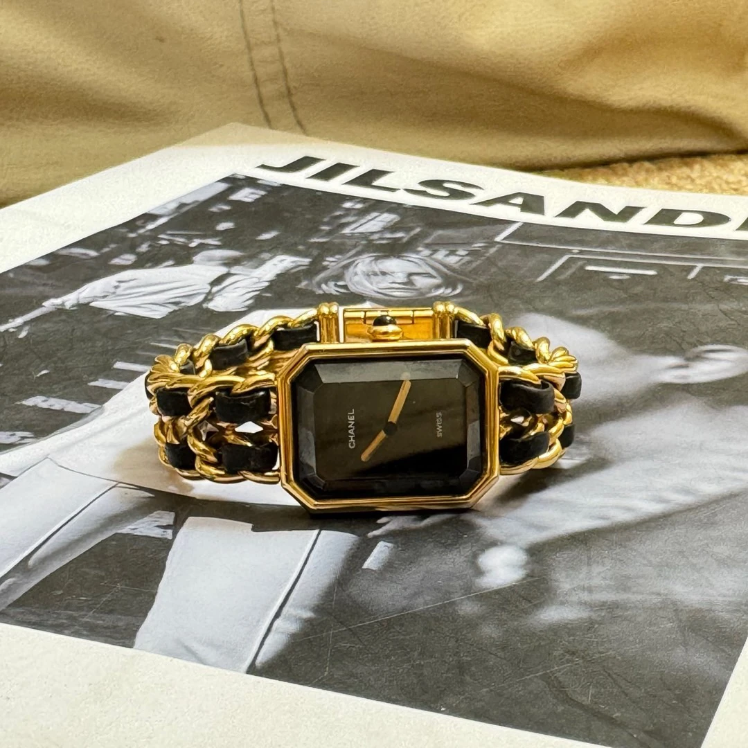 95新 Chanel/香奈儿 Chanel 黑金 方糖手表 S码/652589795
