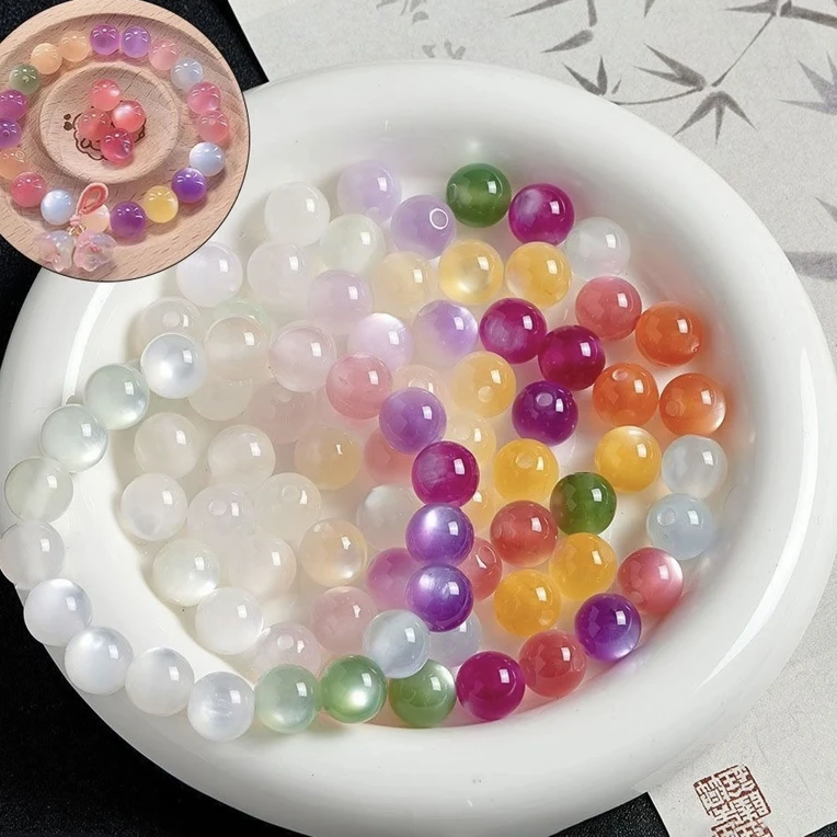 10mm 猫眼光变树脂散珠 DIY