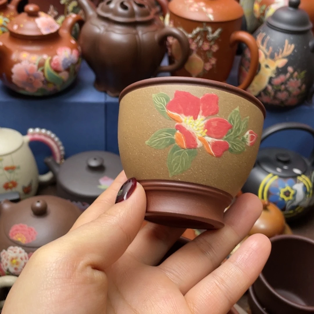 红泥茶杯紫砂主人杯120cc