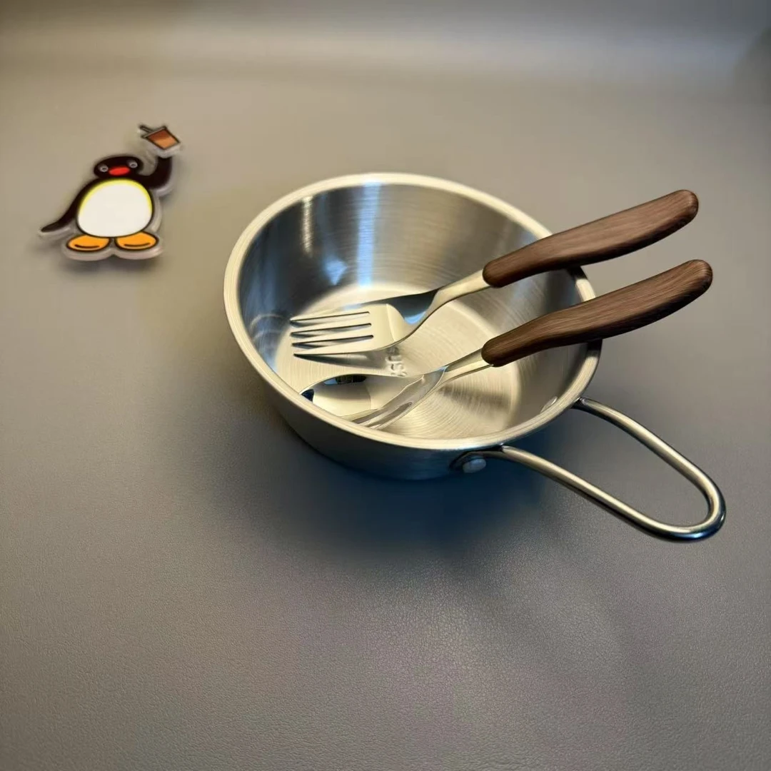 番薯厨房不锈钢儿童餐具套装折叠家用创意韩式便携调酒长柄隔热