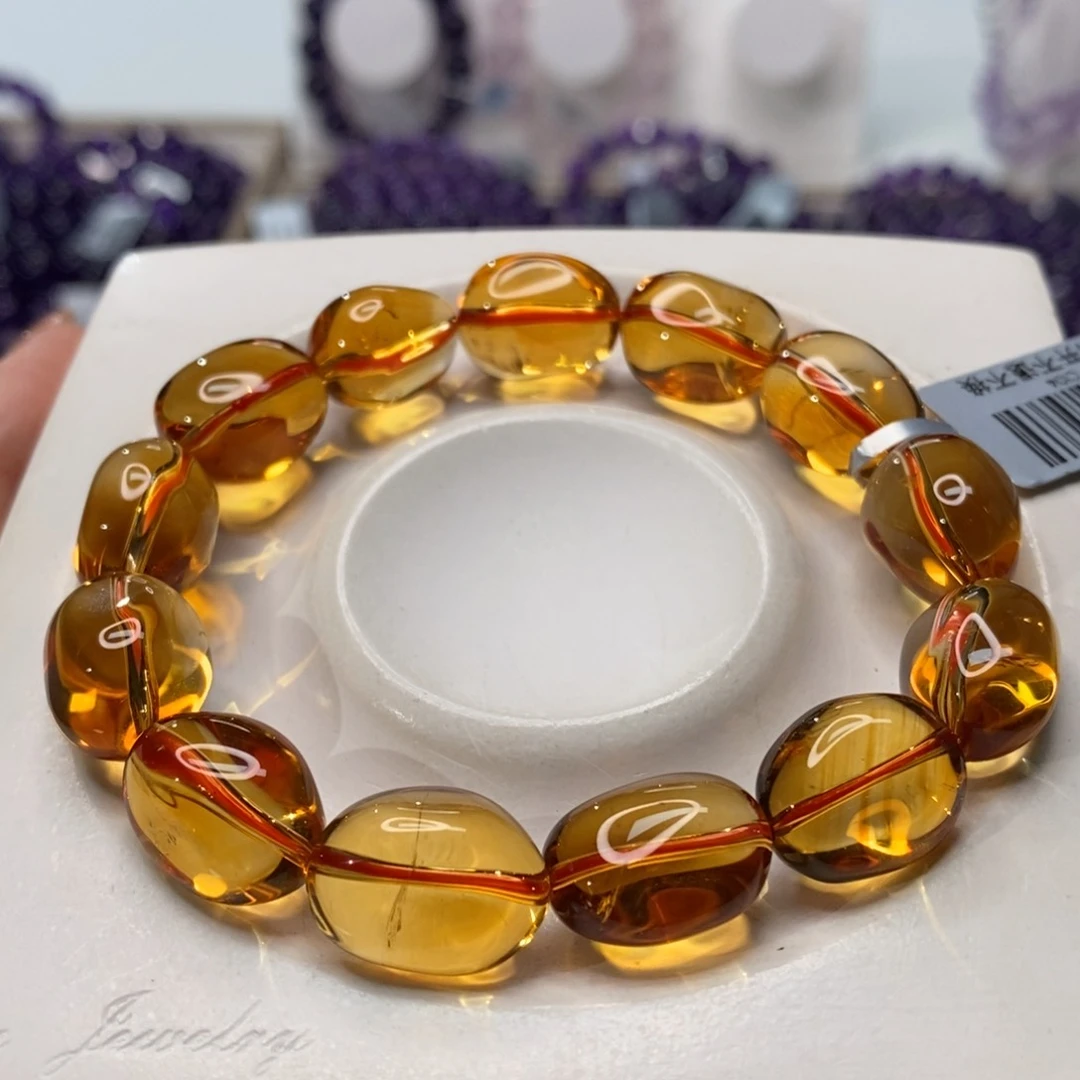 未镶嵌手链水晶巴西黄水晶糖豆12M