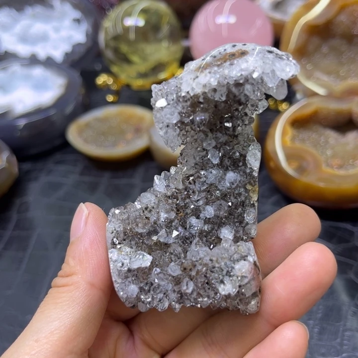 未镶嵌发饰水晶白晶花柱