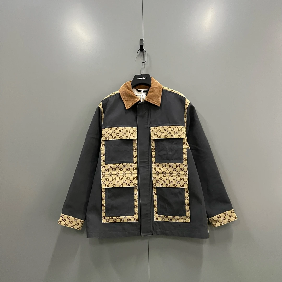 未使用 GUCCI/古驰 h913 拼接撞色GG印花夹克 48码 011537