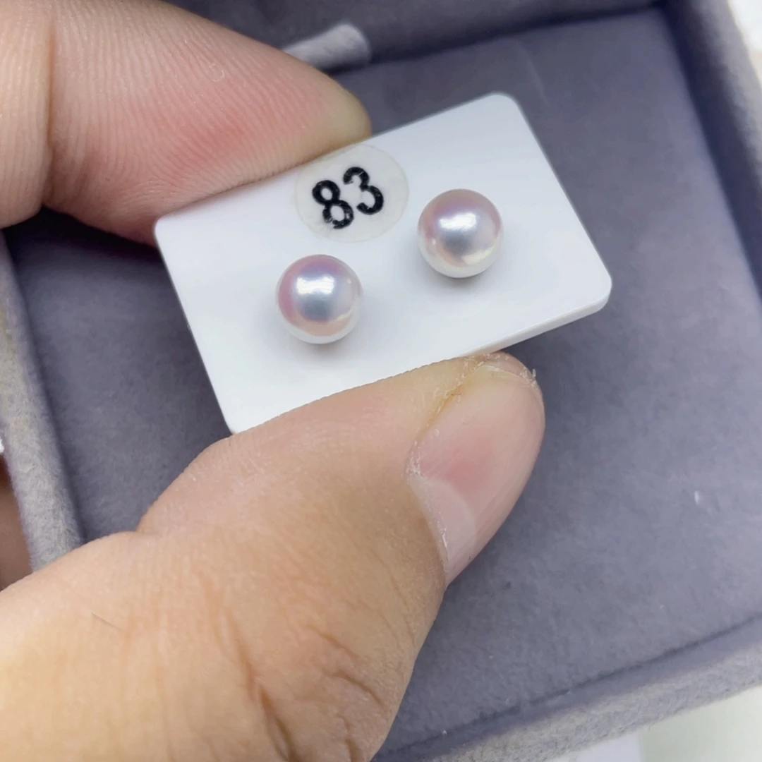 银S925镶嵌淡水珍珠耳饰Ak