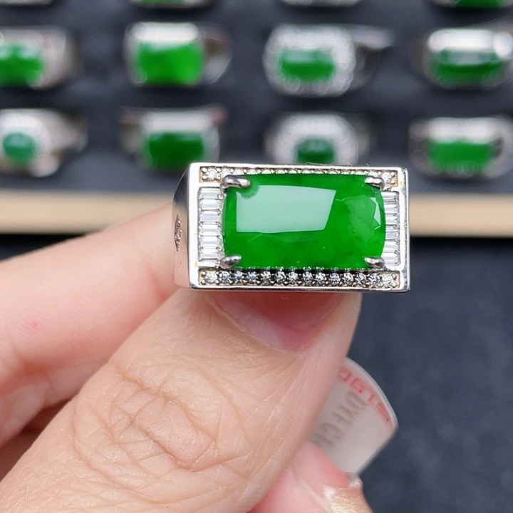 翡翠戒指银S925镶嵌编号1477没有运费险