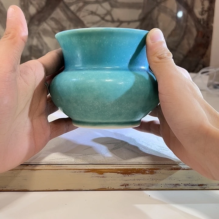 晏如堂天水碧大渣斗