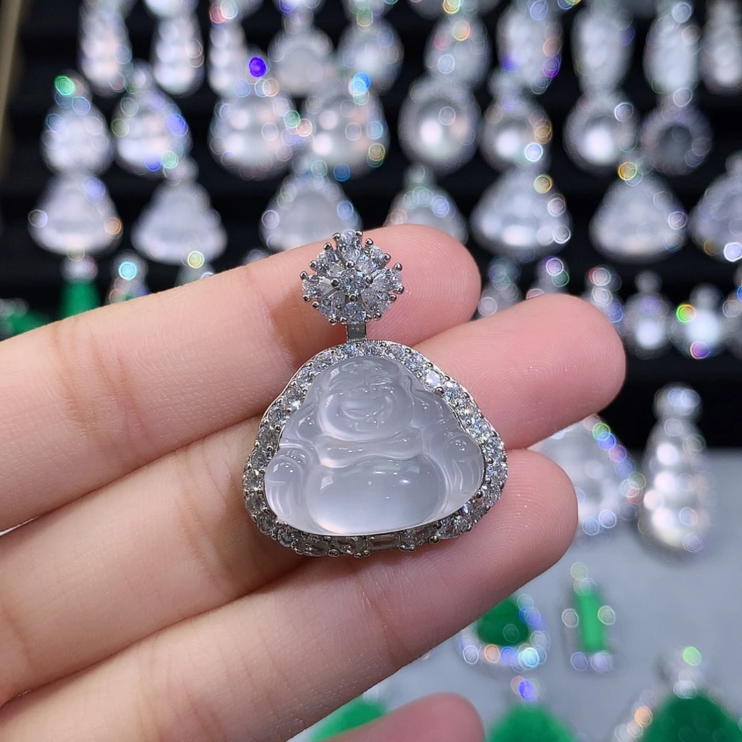 吊坠(不含链)银S925镶嵌石英质玉