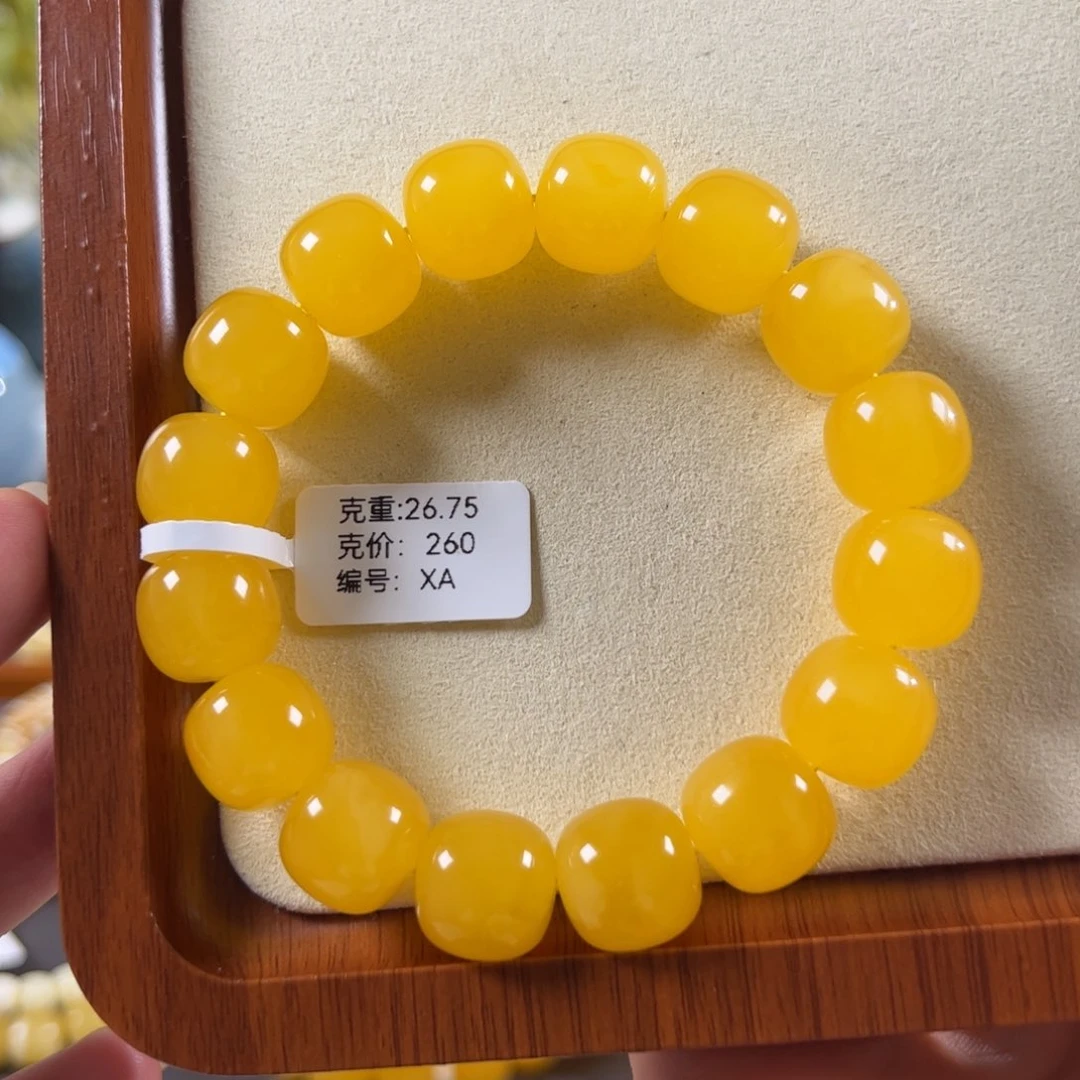 蜜蜡未镶嵌珠宝奇石14mm焦皮同料精工老型满蜜xa