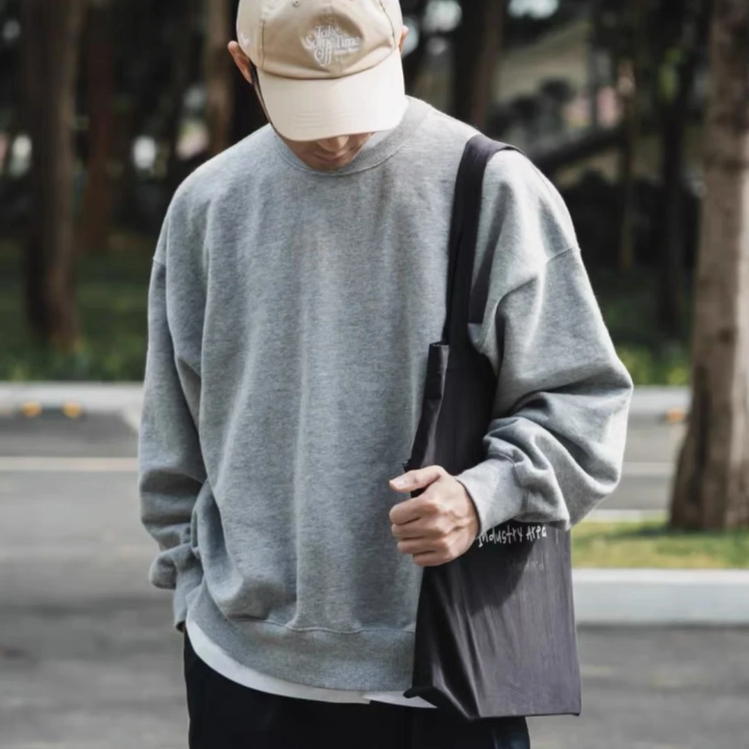 【450G】重磅百搭圆领春秋卫衣男女潮牌宽松简约休闲纯色打底衫-001