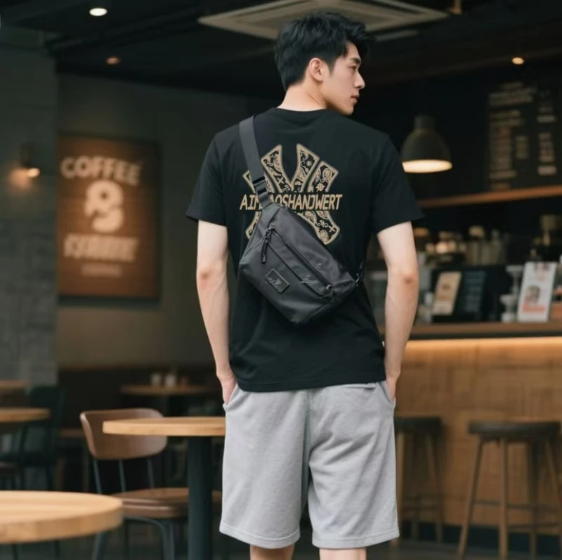 【商场同款】新款时尚短袖弹力夏季男女同款纯棉重磅T恤-金标腰果花