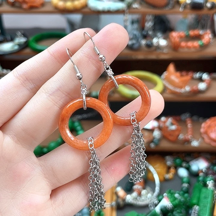 翡翠未镶嵌耳饰饰品
