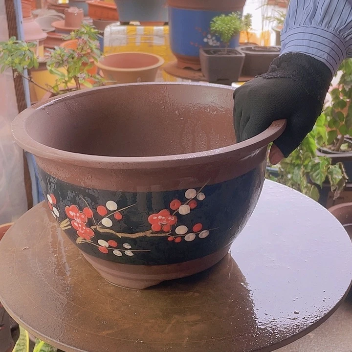 宜兴紫砂004中花盆